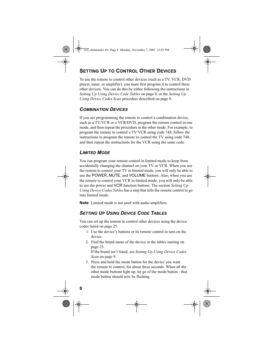 Setting up to control other devices | Dish Network 3.2 User Manual | Page 9 / 46