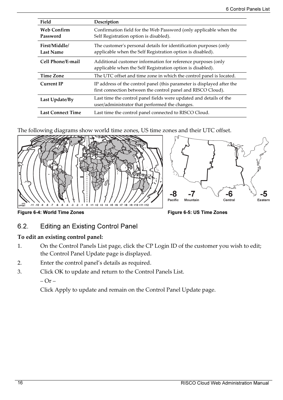 Editing an existing control panel | RISCO Group RISCO Application Server User Manual | Page 20 / 72