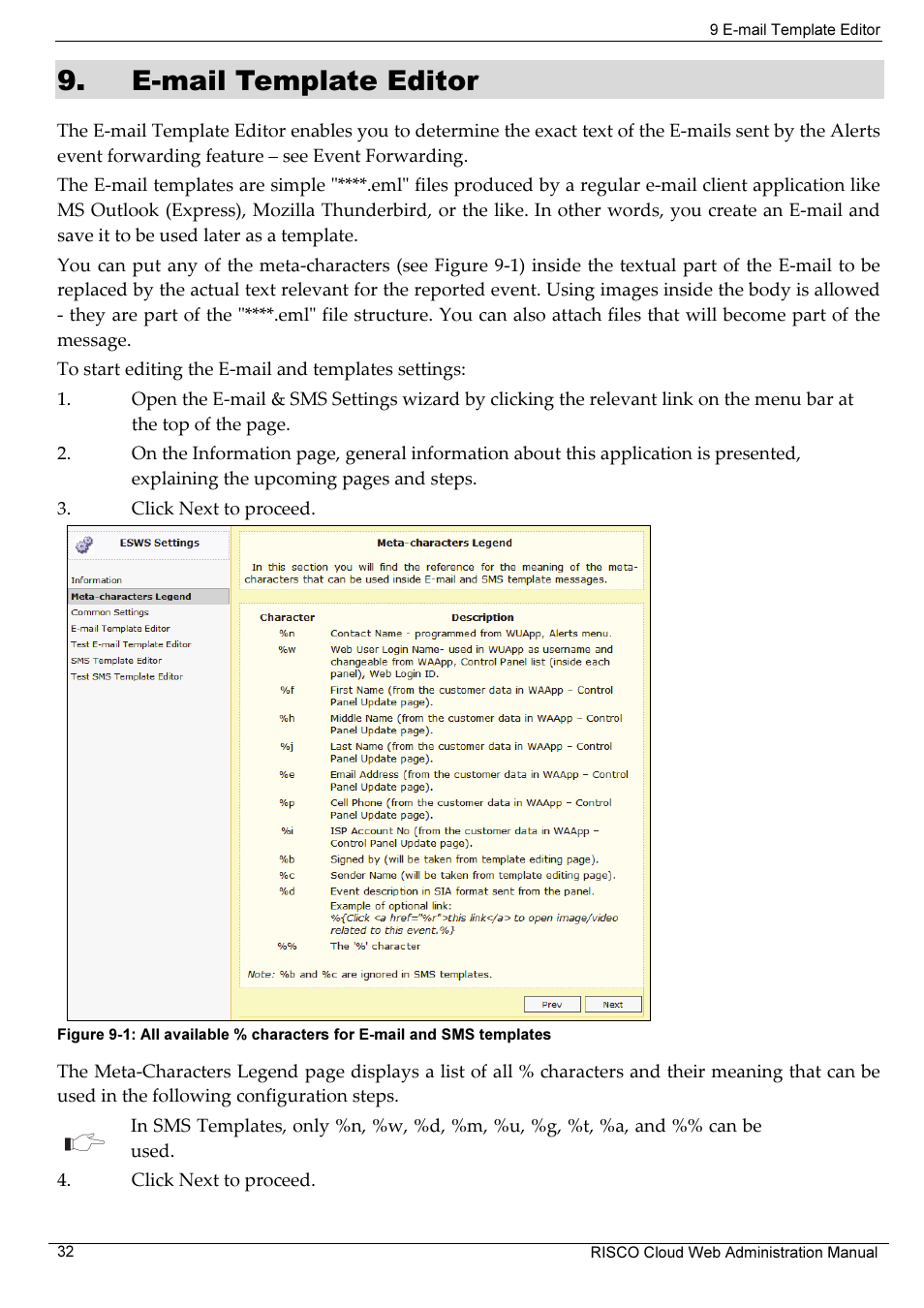 E-mail template editor | RISCO Group RISCO Application Server User Manual | Page 36 / 72