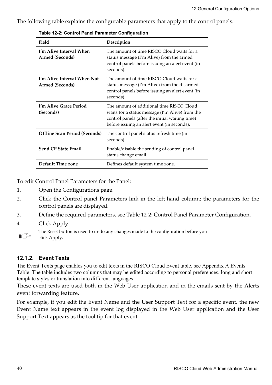 RISCO Group RISCO Application Server User Manual | Page 44 / 72