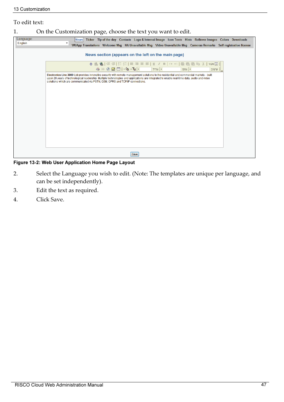 RISCO Group RISCO Application Server User Manual | Page 51 / 72