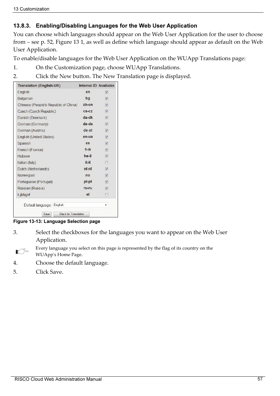 RISCO Group RISCO Application Server User Manual | Page 61 / 72