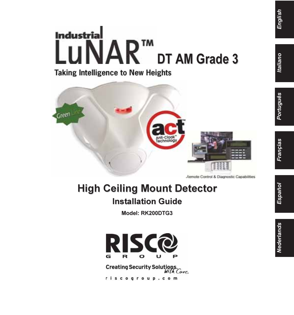RISCO Group Industrial LuNAR User Manual | 148 pages