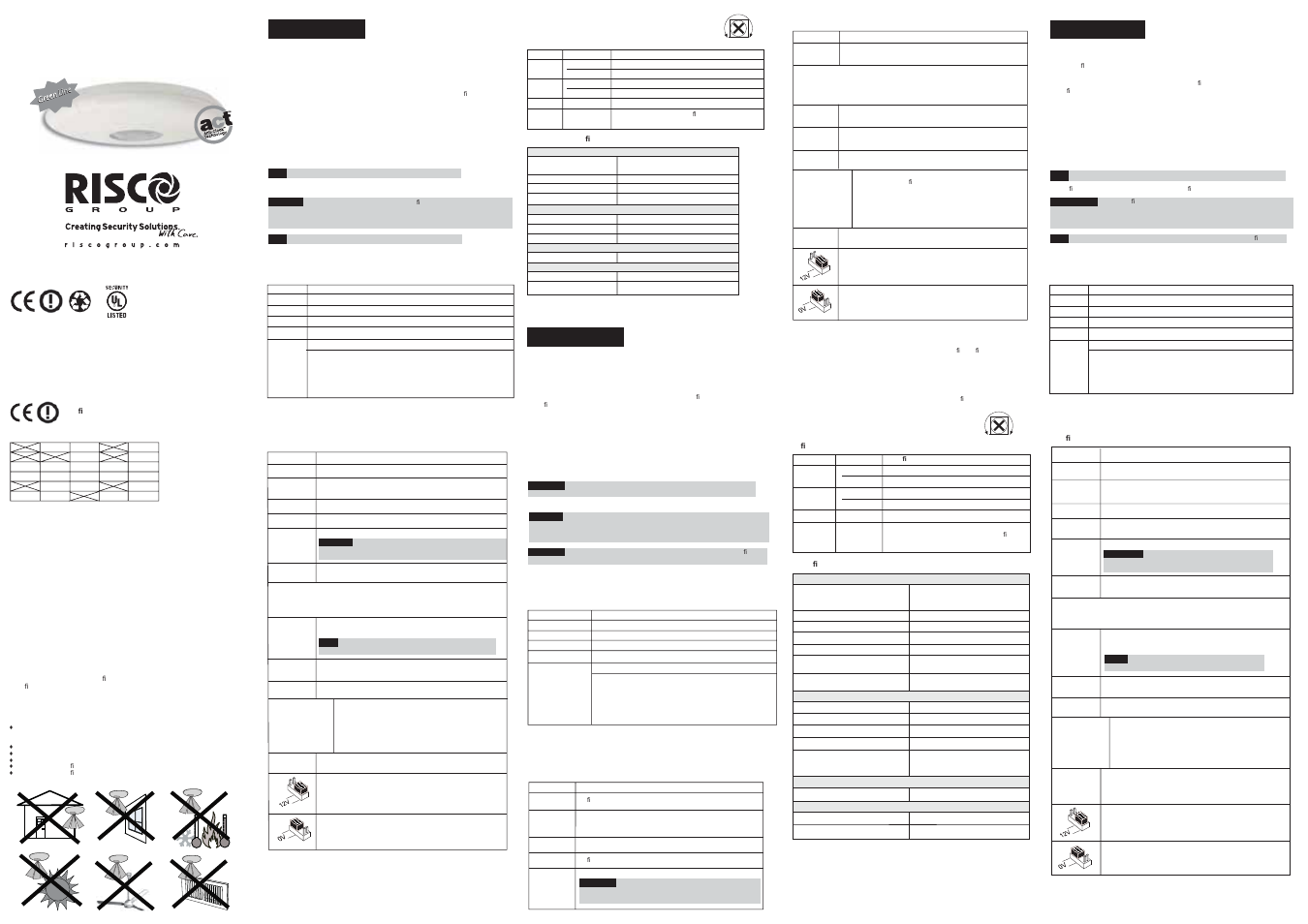RISCO Group LuNAR DT User Manual | 2 pages