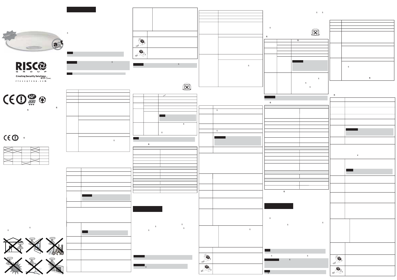 RISCO Group LuNAR™ DT AM Grade 3 User Manual | 2 pages