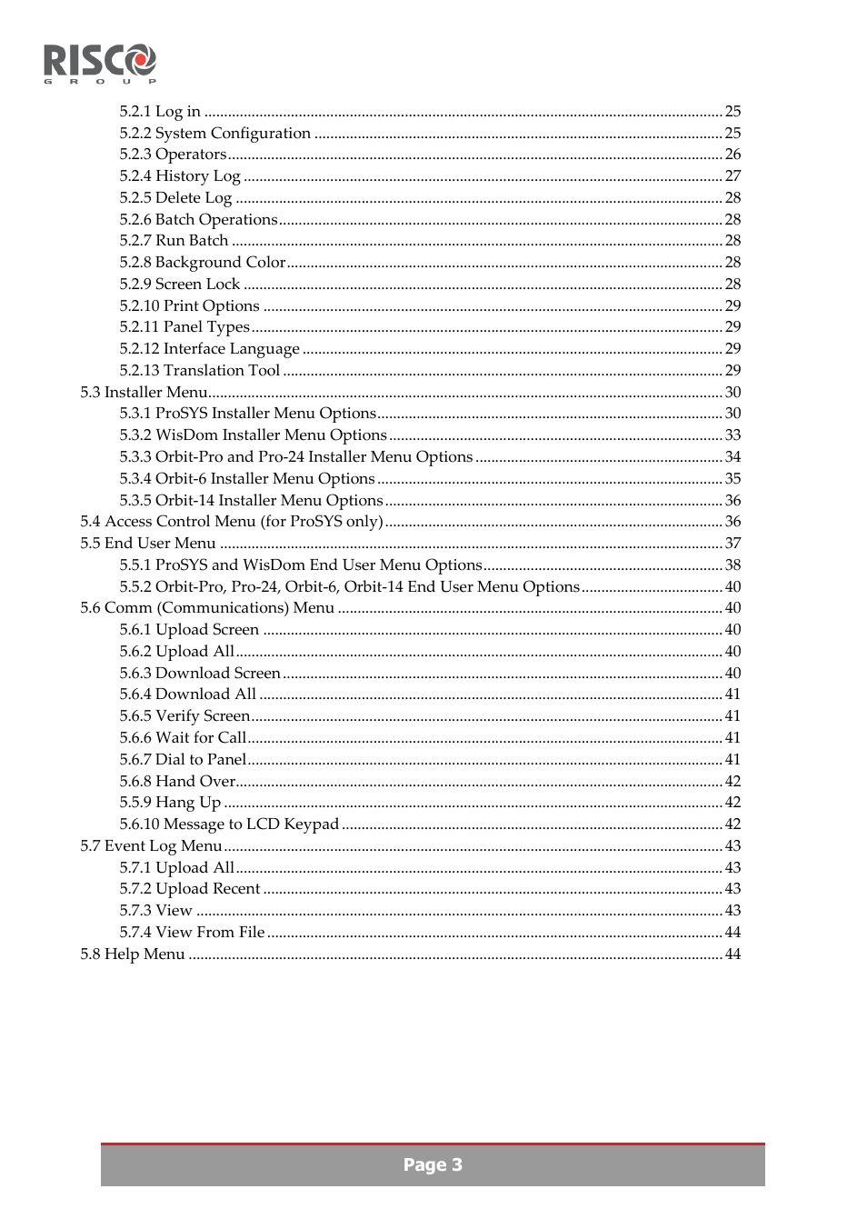 RISCO Group Upload/Download software User Manual | Page 4 / 48