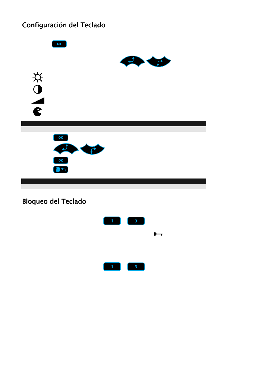 Configuración del teclado, Bloqueo del teclado | RISCO Group ProSYS KP User Manual | Page 13 / 40