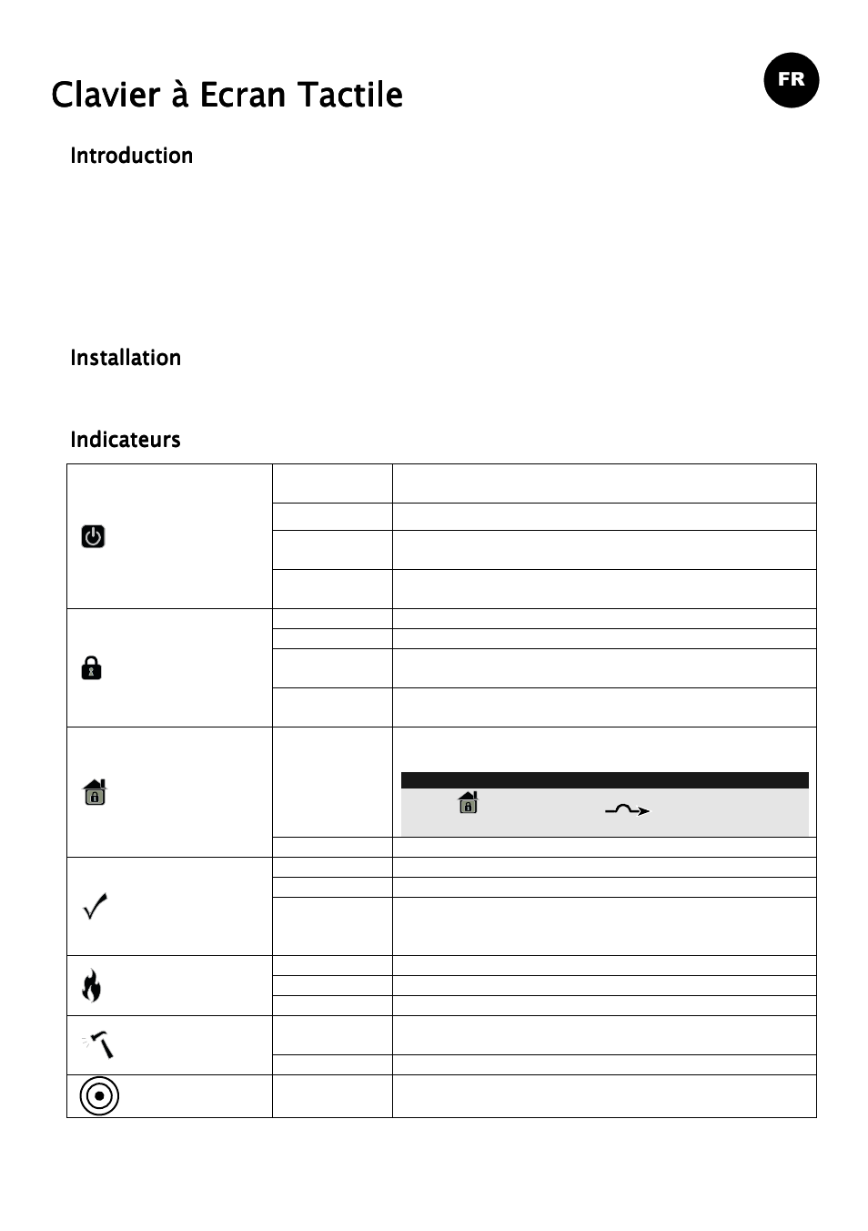 Clavier à ecran tactile | RISCO Group ProSYS KP User Manual | Page 15 / 40