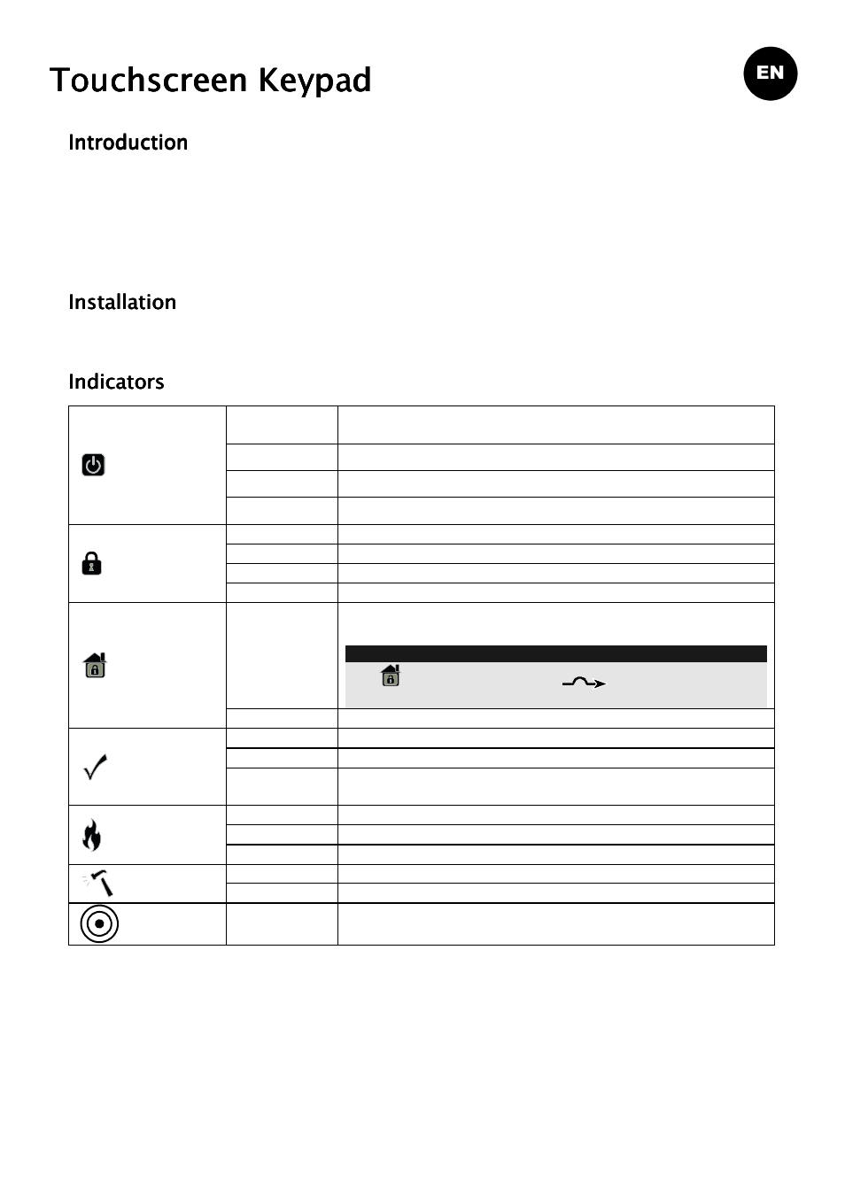 Touchscreen keypad | RISCO Group ProSYS KP User Manual | Page 3 / 40