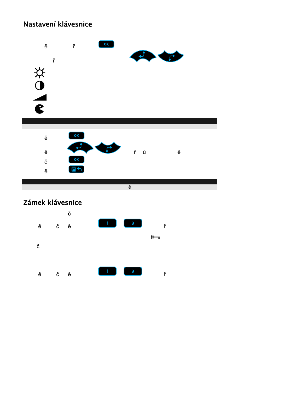 Nastavení klávesnice, Zámek klávesnice | RISCO Group ProSYS KP User Manual | Page 33 / 40