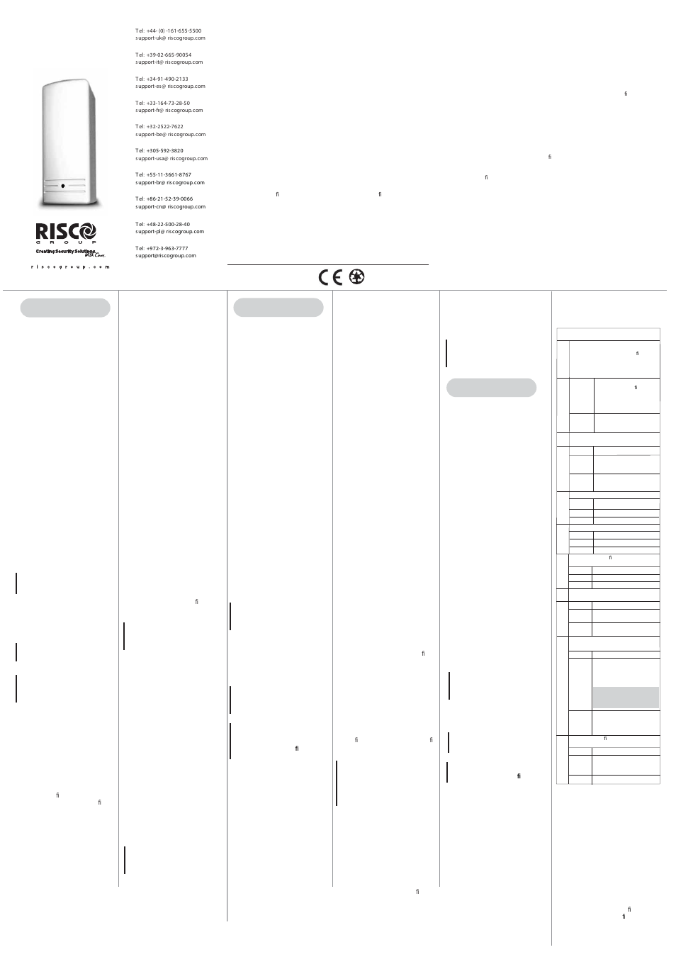 RISCO Group 2-Way Wireless Multi-Function Contact User Manual | 2 pages