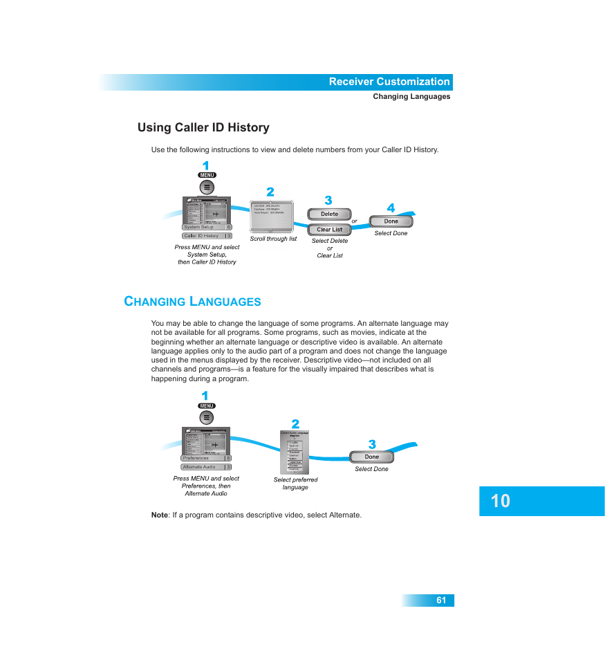 Hanging, Anguages | Dish Network Chapter 10 User Manual | Page 3 / 10