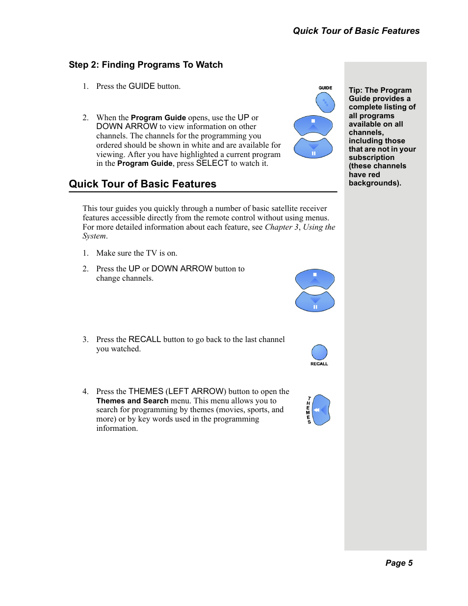 Quick tour of basic features | Dish Network Solo 351 User Manual | Page 10 / 138