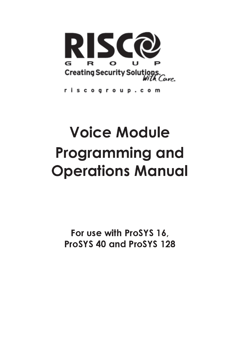 RISCO Group ProSYS, Interactive Voice Module User Manual | 44 pages