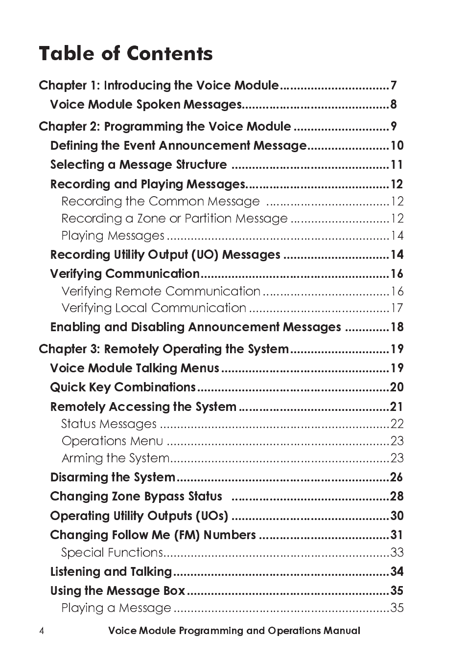 RISCO Group ProSYS, Interactive Voice Module User Manual | Page 4 / 44