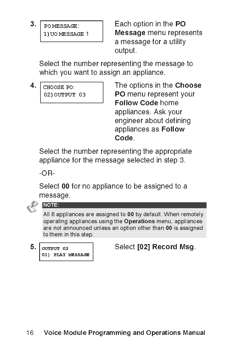 Voice module programming and operations manual, All 8 appliances are assigned to, Is assigned to them in this step | RISCO Group ProSYS, Interactive Voice Module User Manual | Page 16 / 56