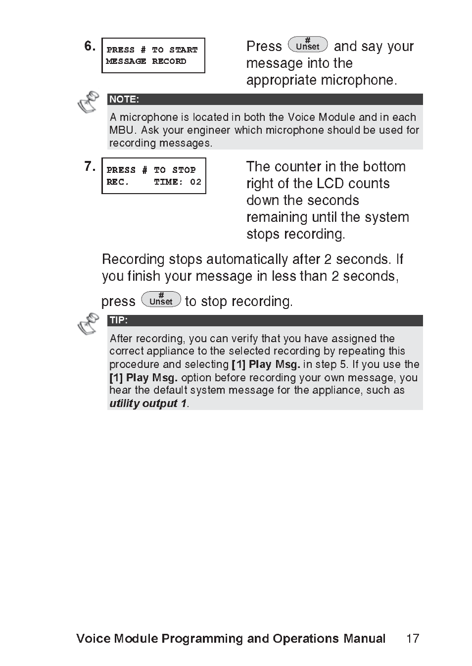 Voice module programming and operations manual, Mêéëë, Нз=лнзй=êéåçêçáåök | RISCO Group ProSYS, Interactive Voice Module User Manual | Page 17 / 56