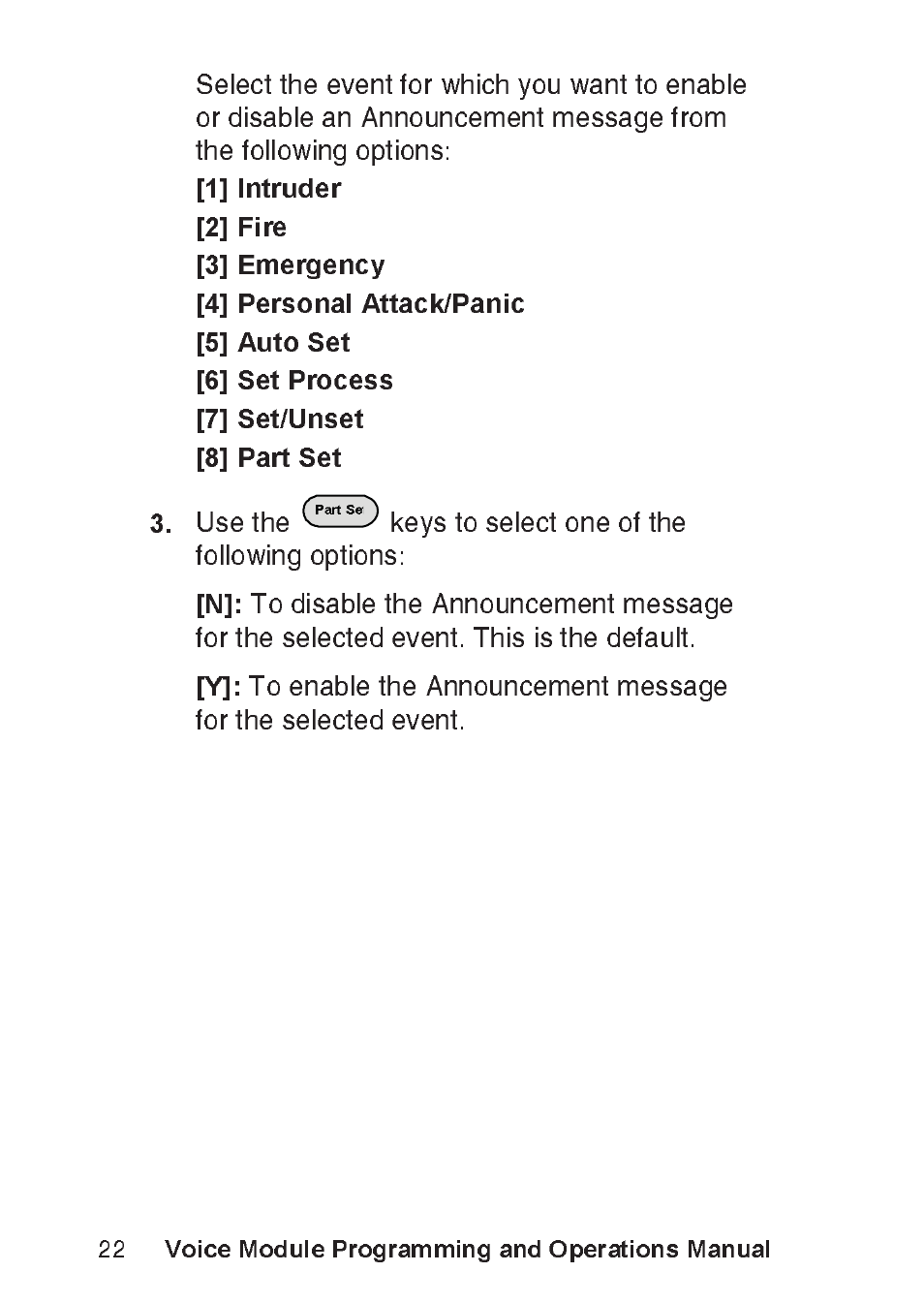 1] intruder, Voice module programming and operations manual | RISCO Group ProSYS, Interactive Voice Module User Manual | Page 22 / 56