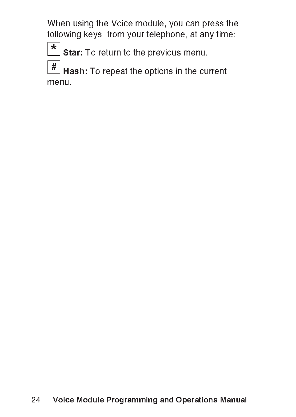 Voice module programming and operations manual | RISCO Group ProSYS, Interactive Voice Module User Manual | Page 24 / 56