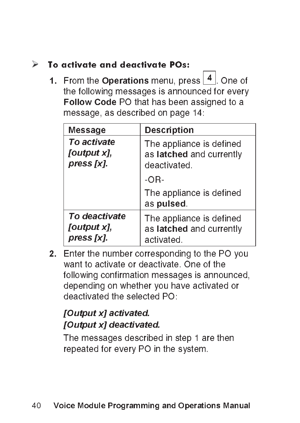 Voice module programming and operations manual | RISCO Group ProSYS, Interactive Voice Module User Manual | Page 40 / 56