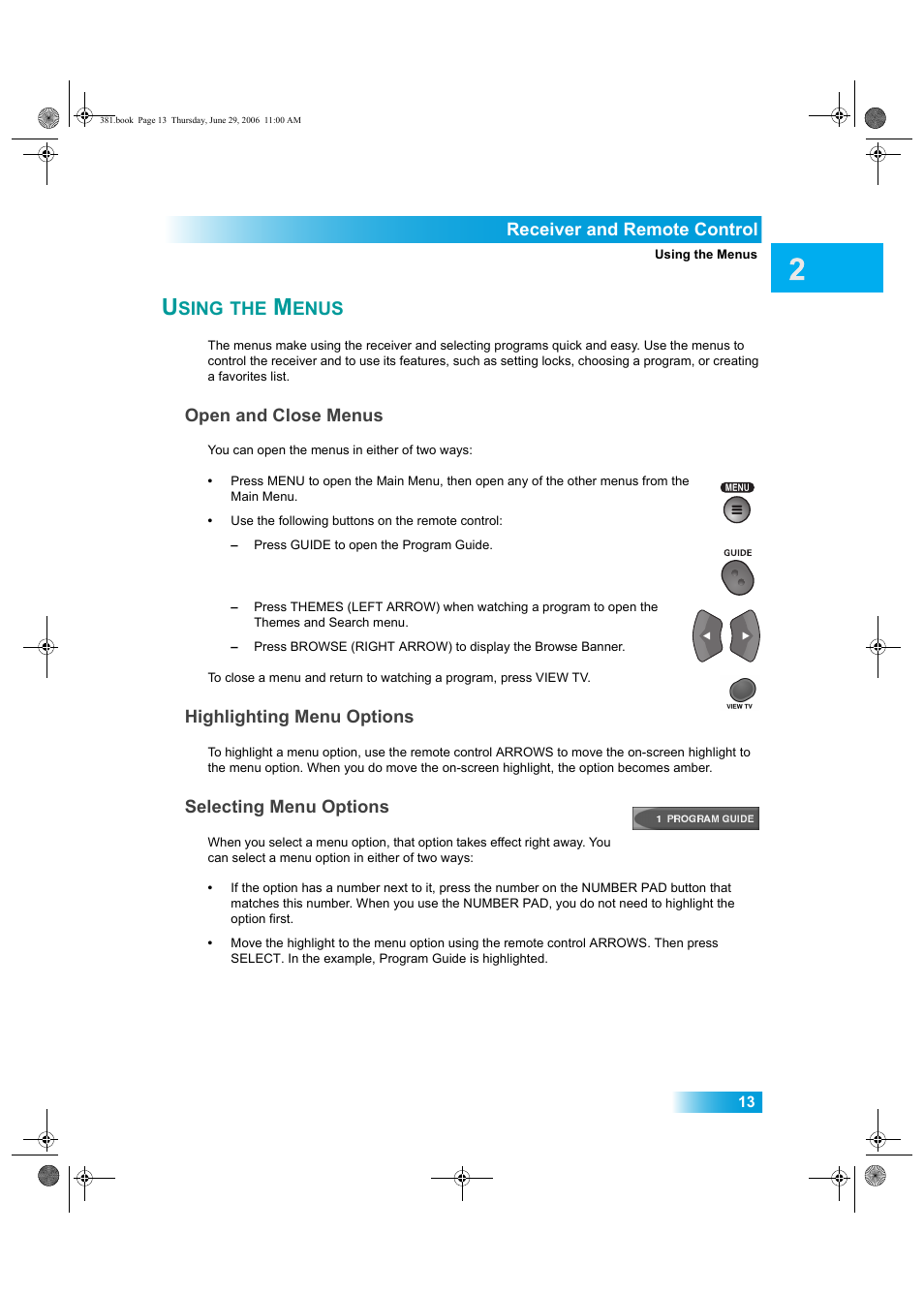 Sing, Enus | Dish Network Solo 381 User Manual | Page 18 / 114