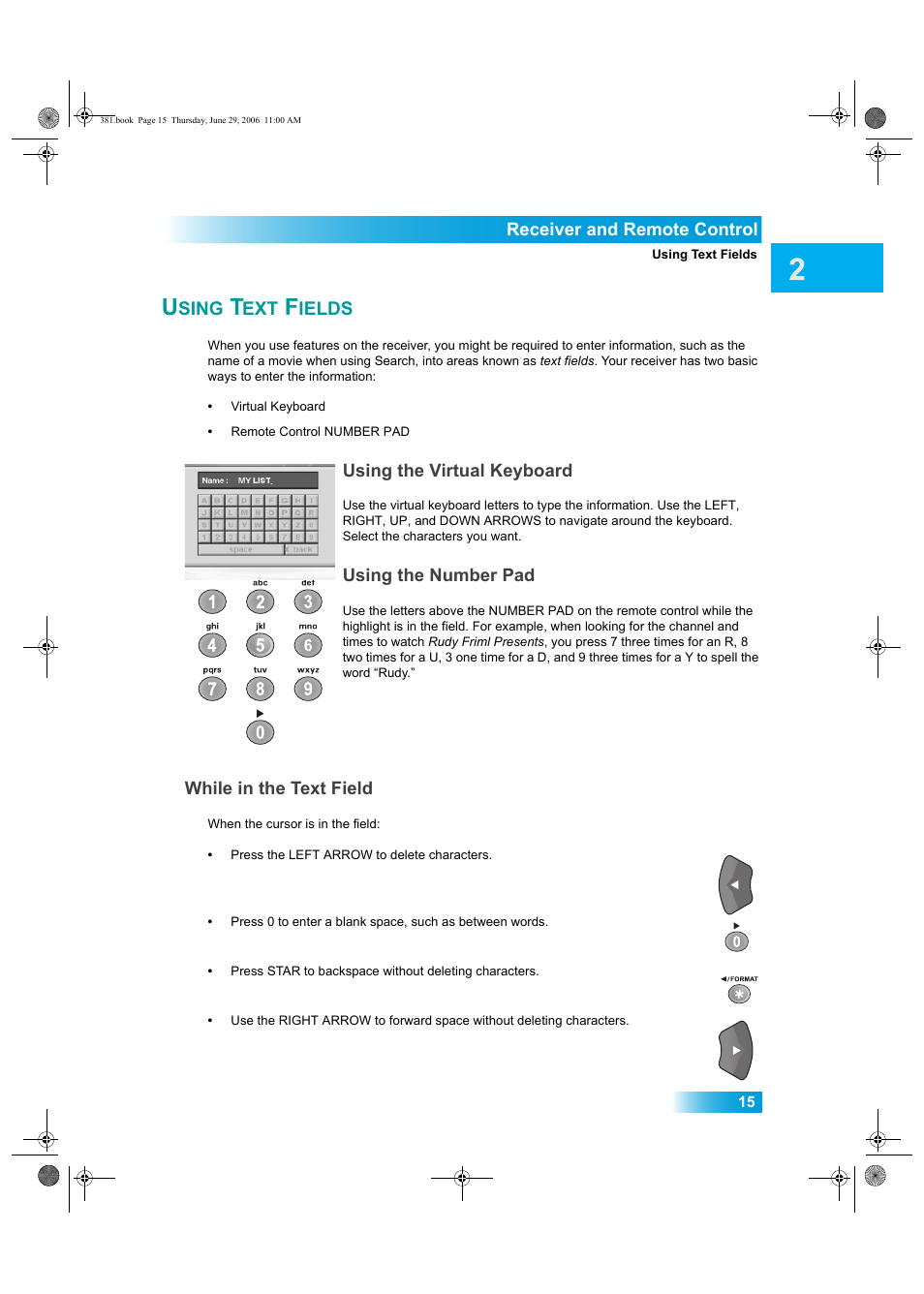 Sing, Ields | Dish Network Solo 381 User Manual | Page 20 / 114