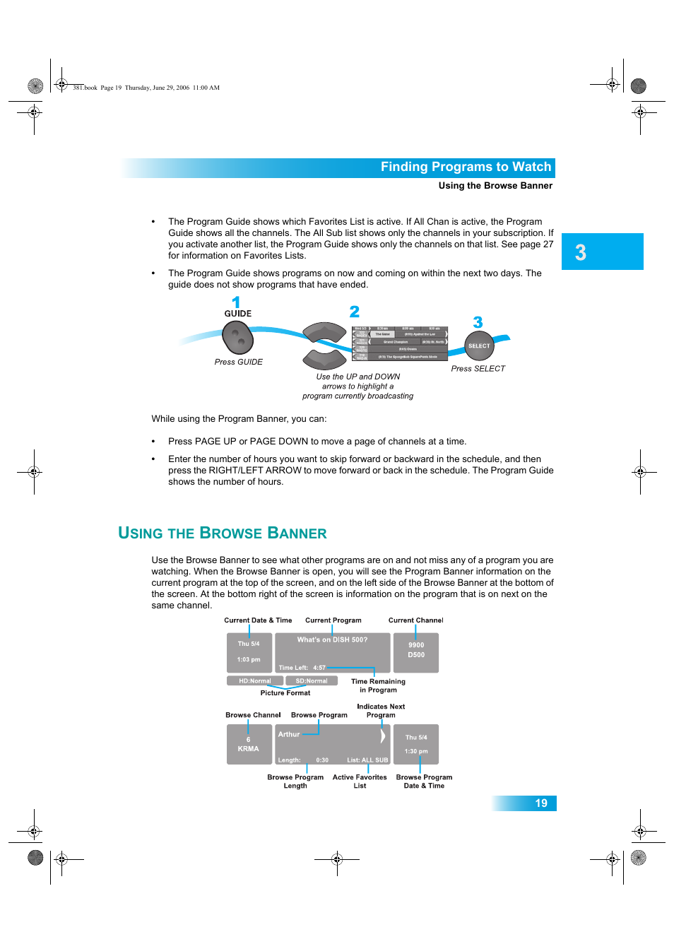 Sing, Rowse, Anner | Dish Network Solo 381 User Manual | Page 24 / 114