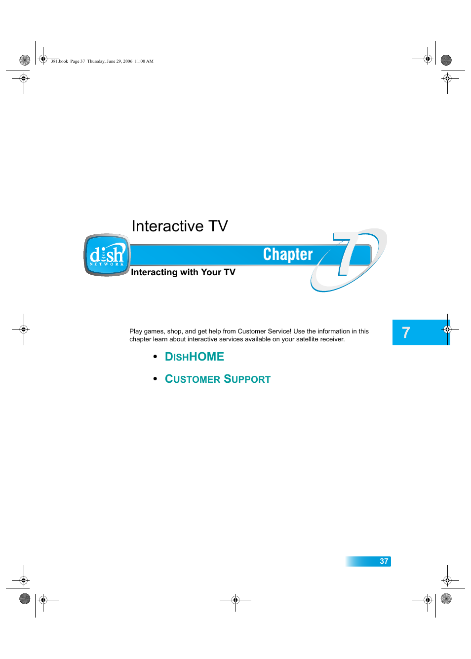Chapter7, Interactive tv | Dish Network Solo 381 User Manual | Page 42 / 114