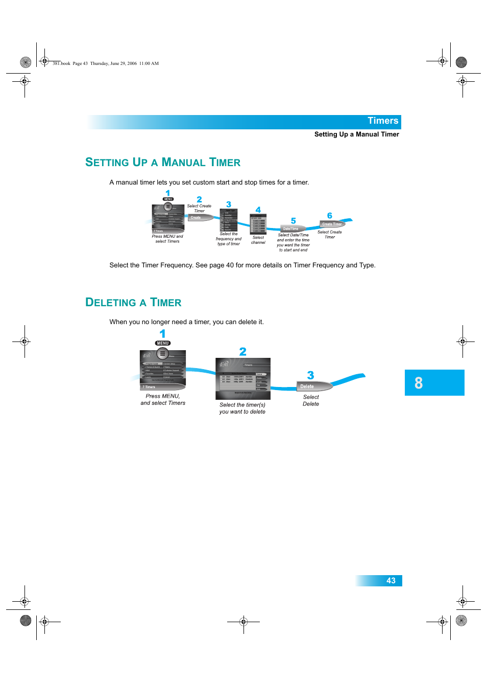 Etting, Anual, Imer | Eleting | Dish Network Solo 381 User Manual | Page 48 / 114