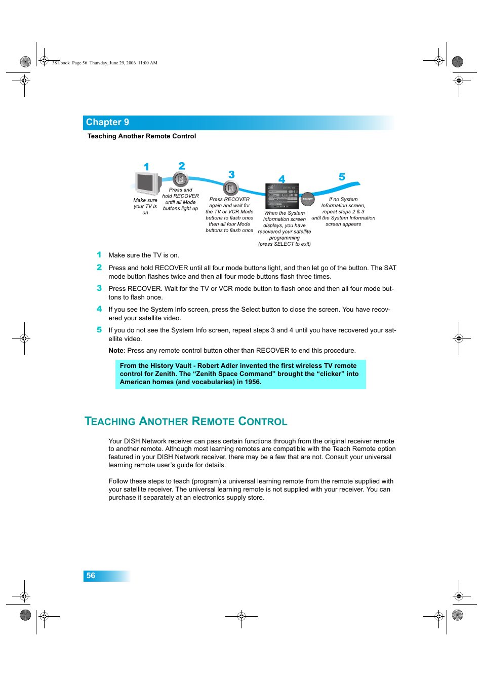Eaching, Nother, Emote | Ontrol | Dish Network Solo 381 User Manual | Page 61 / 114