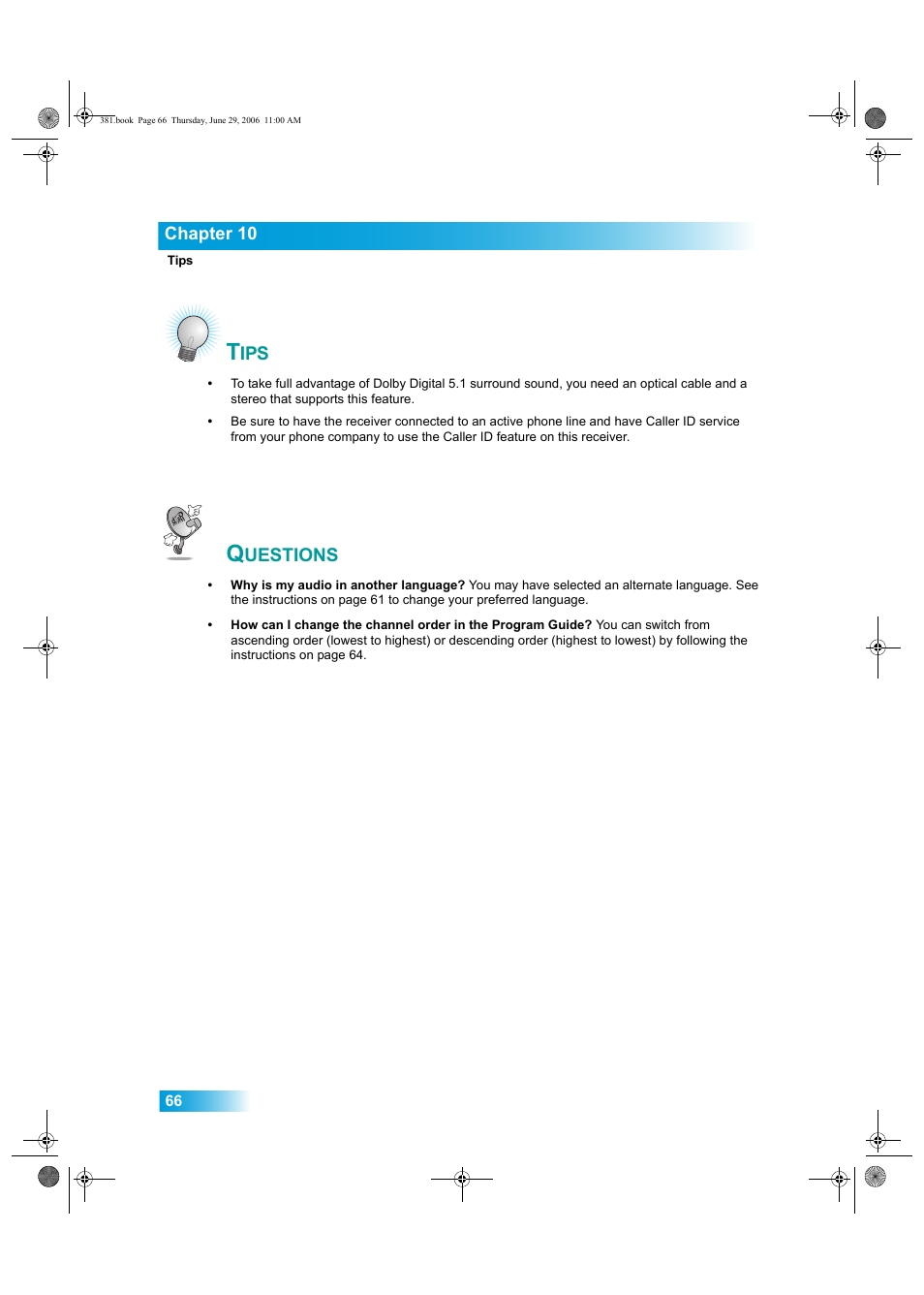 Uestions | Dish Network Solo 381 User Manual | Page 71 / 114