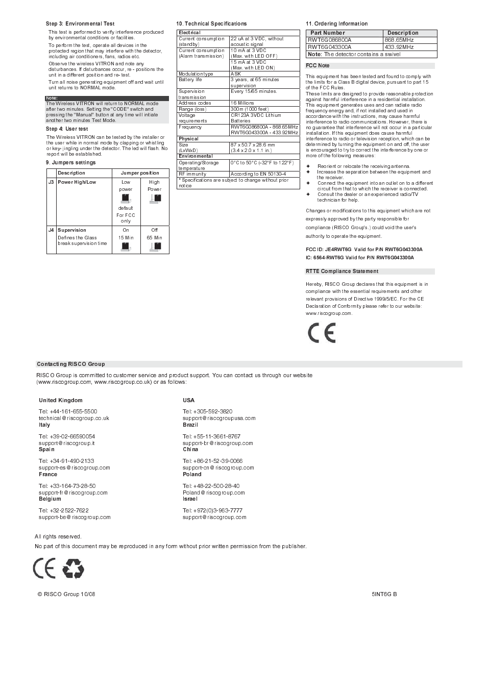 RISCO Group ViTRON Plus Acoustic User Manual | Page 2 / 2
