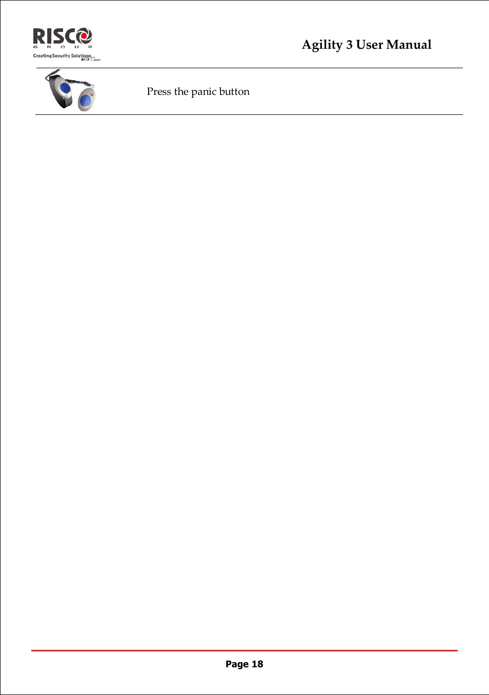 Agility 3 user manual | RISCO Group 5IN2047 Agility3 Full User Manual UK.pdf User Manual | Page 18 / 60