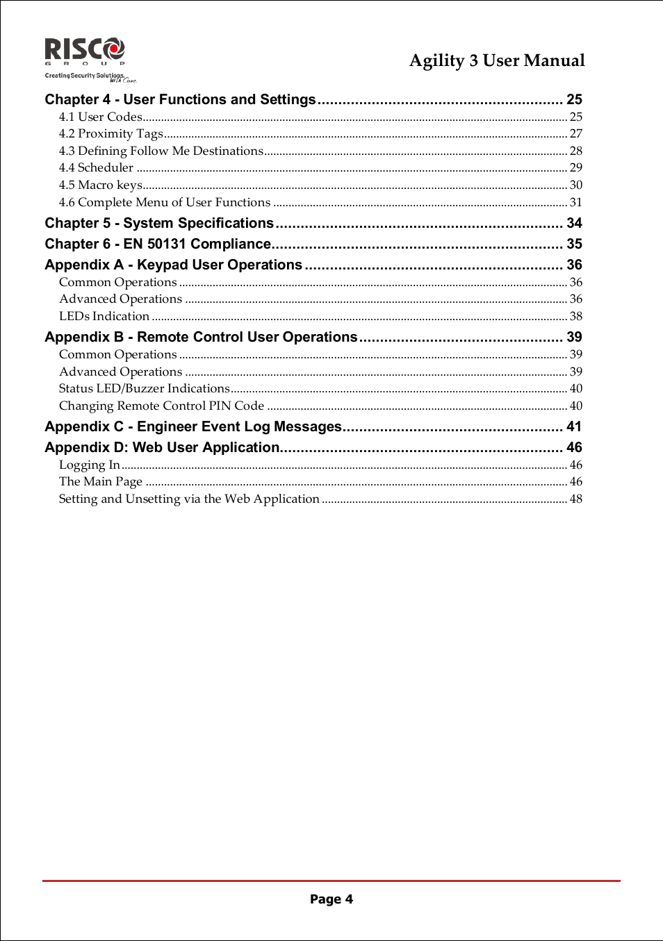 RISCO Group 5IN2047 Agility3 Full User Manual UK.pdf User Manual | Page 4 / 60