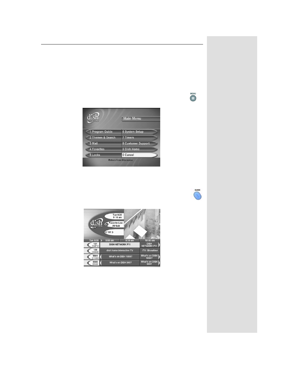 Menus | Dish Network Solo 301 User Manual | Page 22 / 106