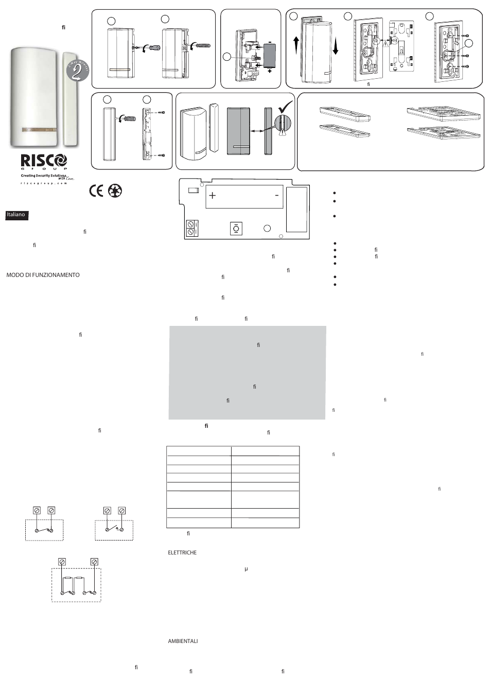 RISCO Group 2-Way Wireless Magnetic / Door Contact RWX73M User Manual | 2 pages