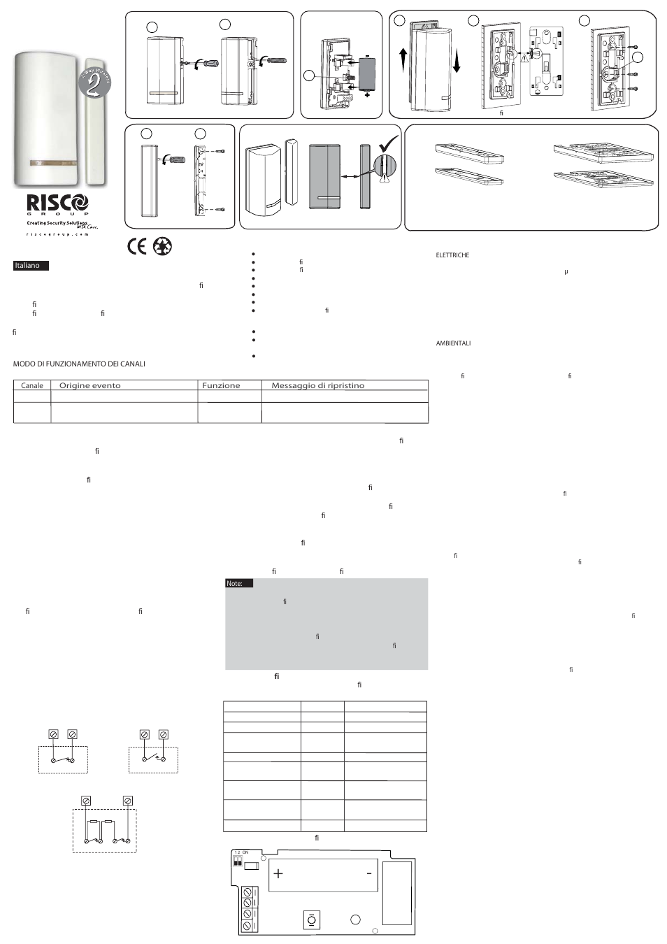 RISCO Group 2-Way Wireless Multi-Function Contact RWX73F User Manual | Page 2 / 2