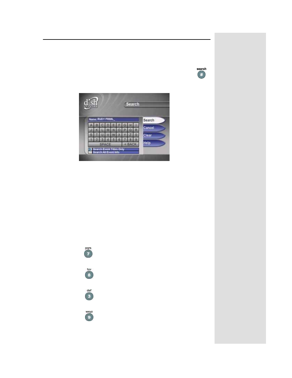 Using search | Dish Network Solo 311 User Manual | Page 36 / 106