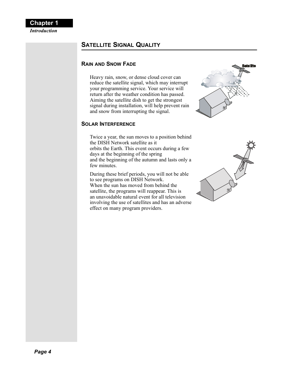 Satellite signal quality | Dish Network Solo 311 User Manual | Page 9 / 106