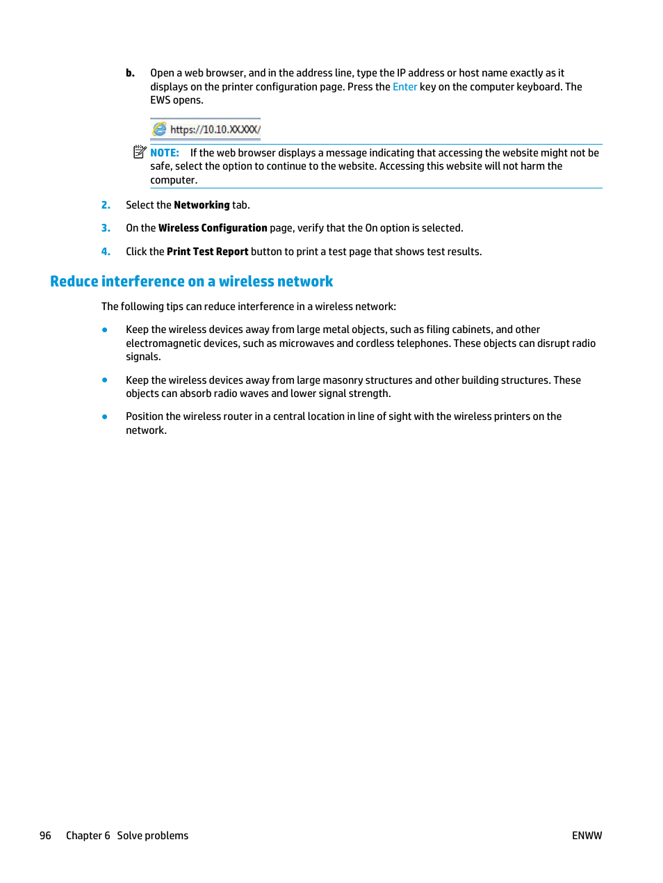 Reduce interference on a wireless network | HP LaserJet Ultra M106w User Manual | Page 106 / 110