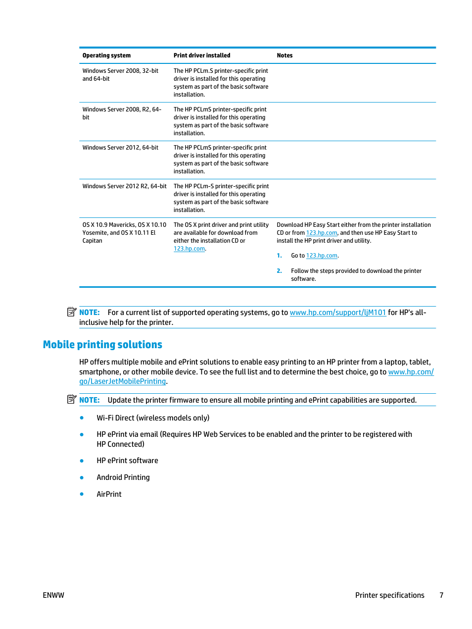 Mobile printing solutions | HP LaserJet Ultra M106w User Manual | Page 17 / 110