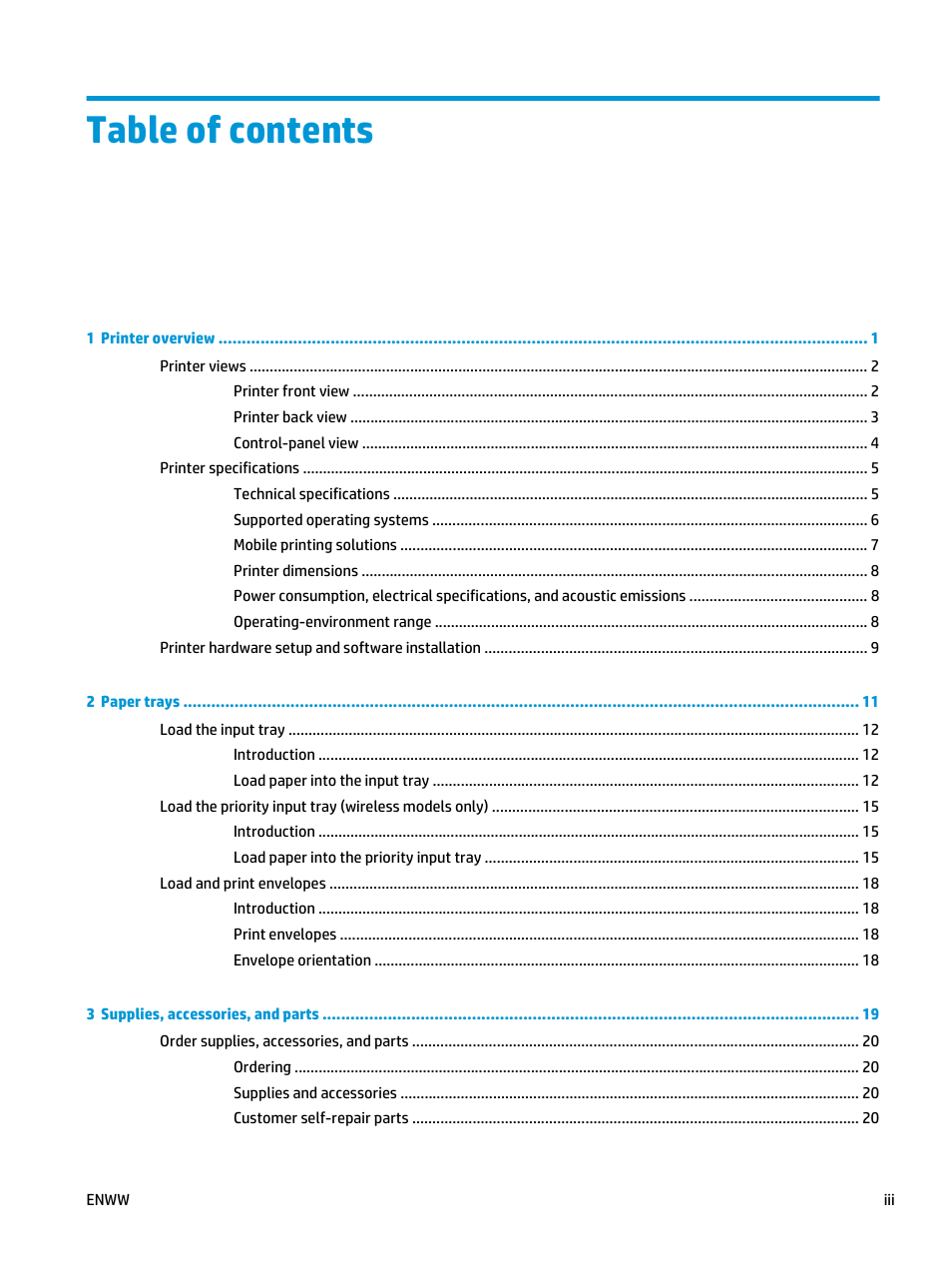 HP LaserJet Ultra M106w User Manual | Page 5 / 110