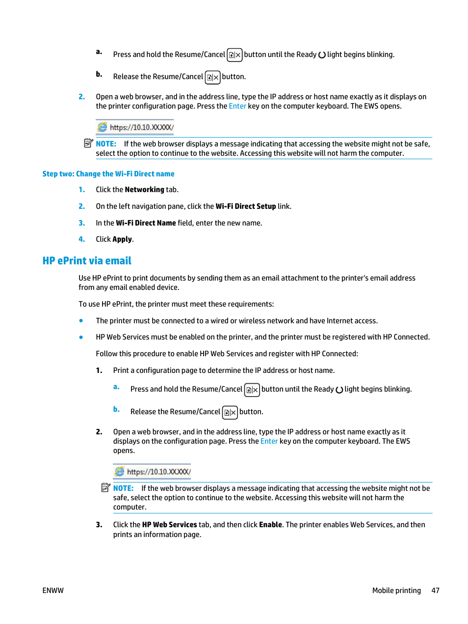 Hp eprint via email | HP LaserJet Ultra M106w User Manual | Page 57 / 110