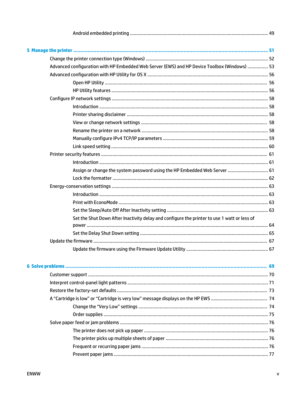 HP LaserJet Ultra M106w User Manual | Page 7 / 110