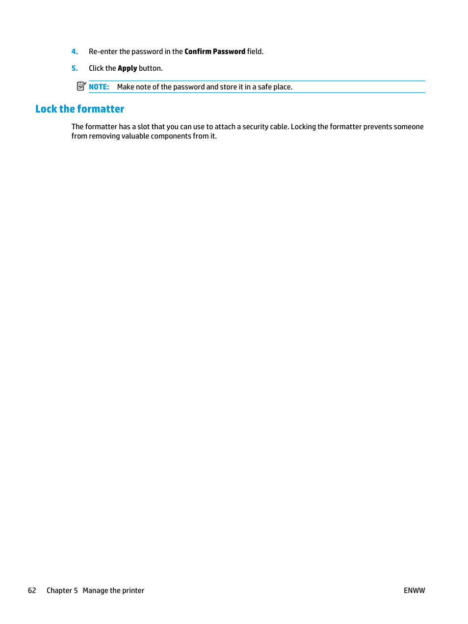 Lock the formatter | HP LaserJet Ultra M106w User Manual | Page 72 / 110