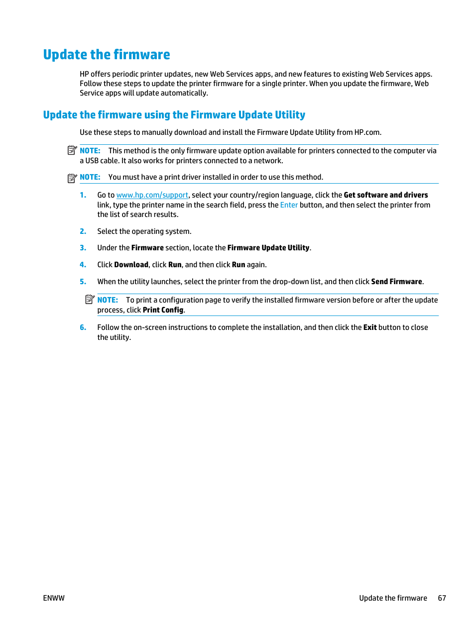 Update the firmware | HP LaserJet Ultra M106w User Manual | Page 77 / 110