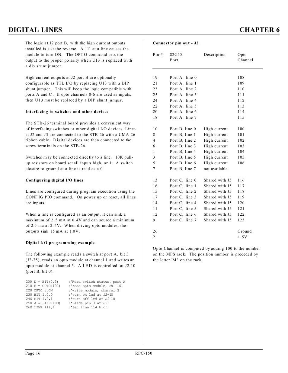 Digital lines chapter 6 | Remote Processing RPC-150 User Manual | Page 18 / 26