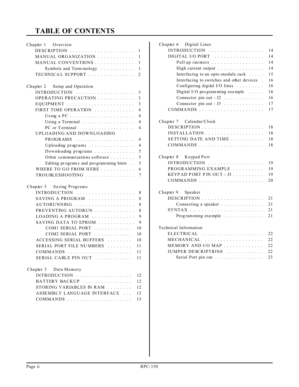 Remote Processing RPC-150 User Manual | Page 2 / 26