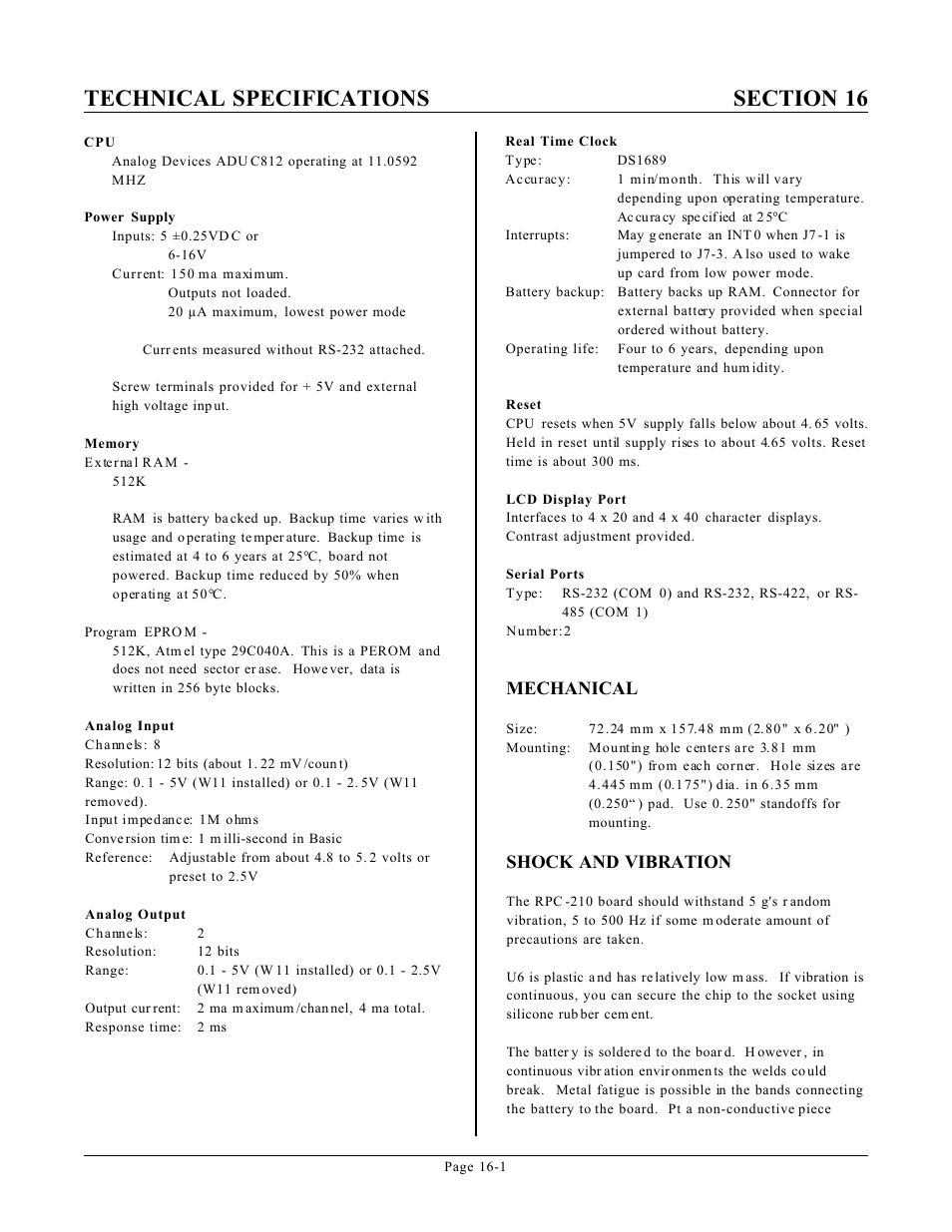 Mechanical, Shock and vibration | Remote Processing RPC-210 User Manual | Page 58 / 60