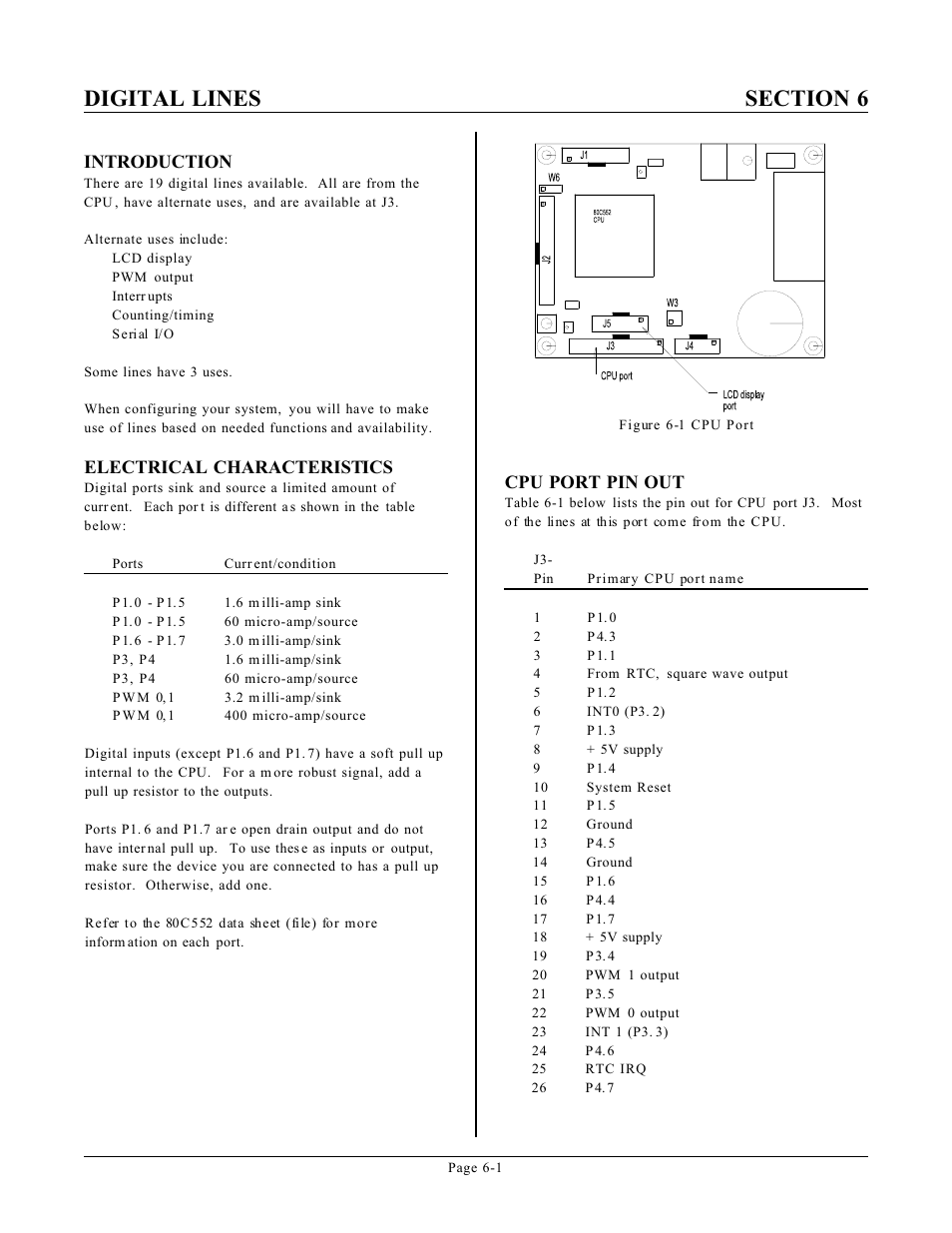 Introduction, Electrical characteristics, Cpu port pin out | Remote Processing RPC-220 User Manual | Page 24 / 47